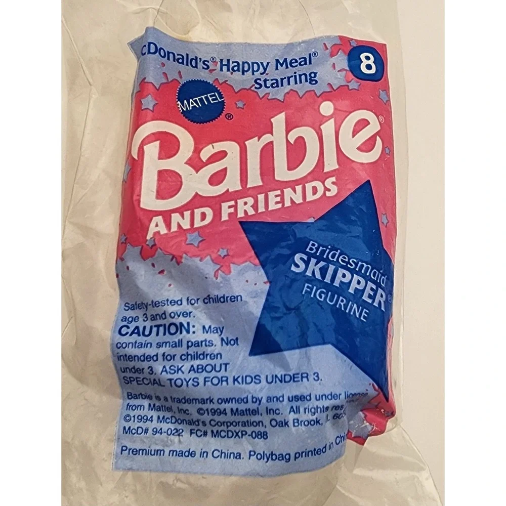Vtg 1994 Barbie & Friends‎ McDonald's Happy Meal Toy #8 Bridesmaid Skipper - NEW